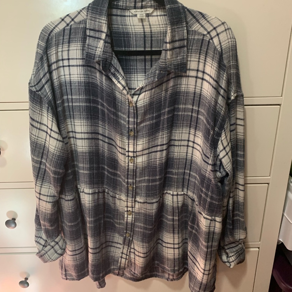 American Eagle Peplum Flannel